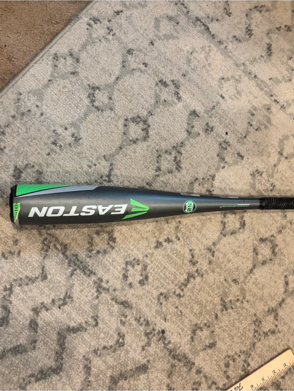Easton Gray and Green Youth Baseball Bat - Lightweight Alloy